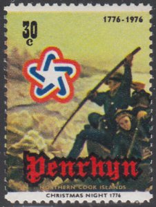 Penrhyn 1976 MH Sc #79a 30c Boatsman American Bicentennial