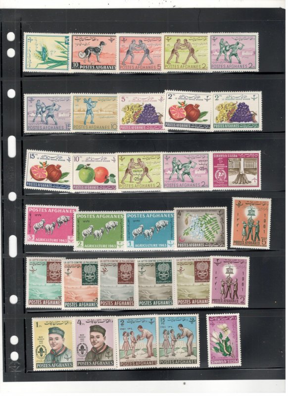 AFGHANISTAN COLLECTION ON STOCK SHEET ALL MINT