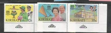 KIRIBATI - 1982 - Royal Visit - Perf 3v Set - Mint Never Hinged