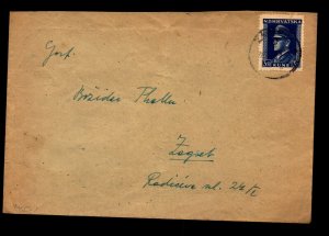 Croatia 1945 Cover to Zagreb / Single Franking / Light Fold - L11232