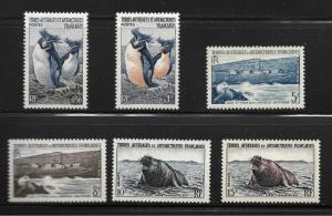 FSAT/TAAF - SCOTT #2-7 - PENGUINS & SEALS - VERY FINE - LIGHTLY HINGED - OG
