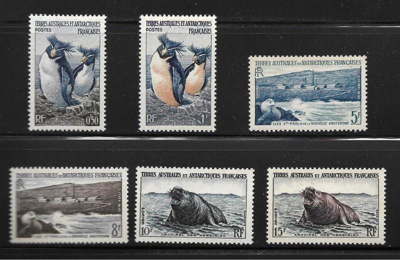 FSAT/TAAF - SCOTT #2-7 - PENGUINS & SEALS - VERY FINE - LIGHTLY HINGED - OG