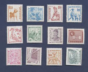 KOREA - Scott 360a-366a, 368a-370a, 371, 372  - VF MNH granite paper - two scans