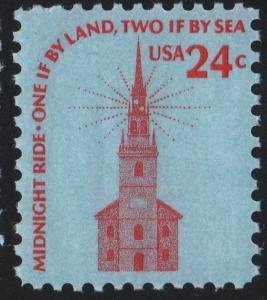 SC#1603 24¢ Old North Church, Boston Single (1975) MNH