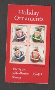 U.S. Scott Scott #3890b-3890d BK298 Holiday Ornaments Stamp - Mint NH Booklet