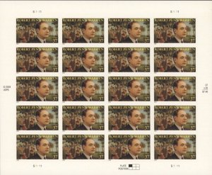 2004 US Scott #3904 37c Robert Penn Warren, Writer, Sheet of 20 MNH