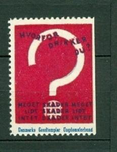 Denmark Poster Stamp  MNH  IOGT  Templars DGU Youth  ? 