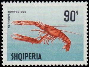 Albania #1170-1176, Complete Set(7), 1968, Marine Life, Never Hinged