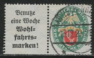 Germany Scott # B28, label A2, used, se-tenant, Mi# W35