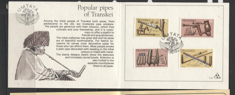 STAMP STATION PERTH Transkei #44-47 Popular Pipes Booklet CTO Set 1978