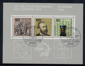 Germany Bund Scott # 1420, souvenir sheet, FD cds