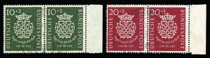 Germany #B314-315 (Mi. 121-122) Cat€200, 1950 Bach, set of two in sheet mar...