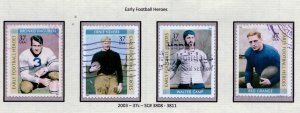 SC# 3808-11 - (37c) - Early Football Heroes - USED set of 4