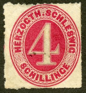 Schleswig Scott 9 Unused HPG - 1864 4s Carmine - SCV $95.00