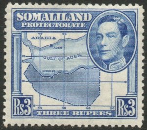 SOMALILAND-1938 3r Bright Blue Sg 103 MOUNTED MINT V47116