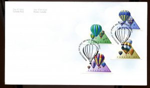 ?2001 Hot Air Balloons 4x 47 cents FDC cover Canada