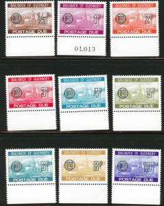 Guernsey Scott J18 to J26 1977 Postage dues CV$1.95 MNH**