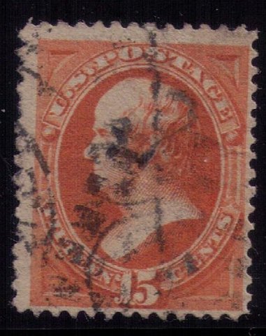 US Sc 163 Used 15c Dark Ylw OrangeF-VF