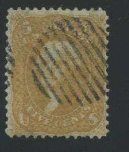 1861 US Stamp #67a 5c Used Reperfprated Perf 12 Catalogue Value $1100 Certified 