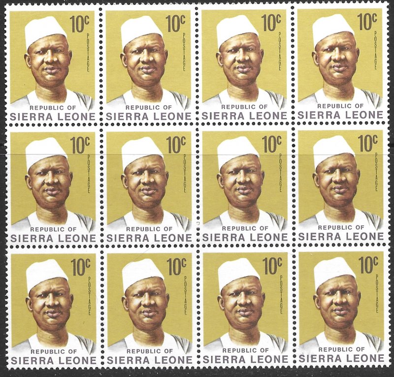 Sierra Leone #427 block of 12 MNH 1972