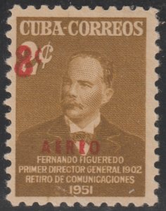 1952 Cuba Stamps Sc C52 Colonel Fernando Figueredo Surcharged MNH