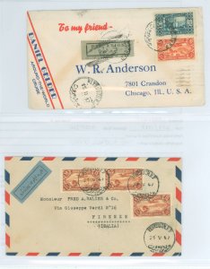 Lebanon  1937/1947 Aviation; two airmail covers