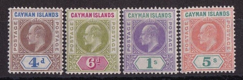 CAYMAN ISLANDS 1907 KEVII set 4d to 5/- wmk Multi Crown CA  