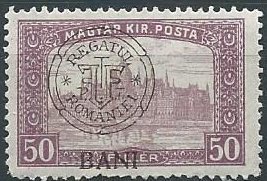 Hungary 5N10 (mnh or vlh) 50b Parliament bldg, red vio & lilac (1919)