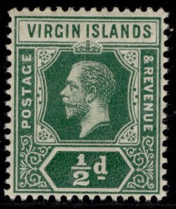 BRITISH VIRGIN ISLANDS GV SG69b, ½d blue-green & deep green, NH MINT.