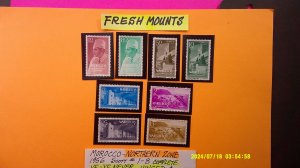 Morocco Northern Zone 1956 Scott# 1-8 Complete VF-XF Mint NH