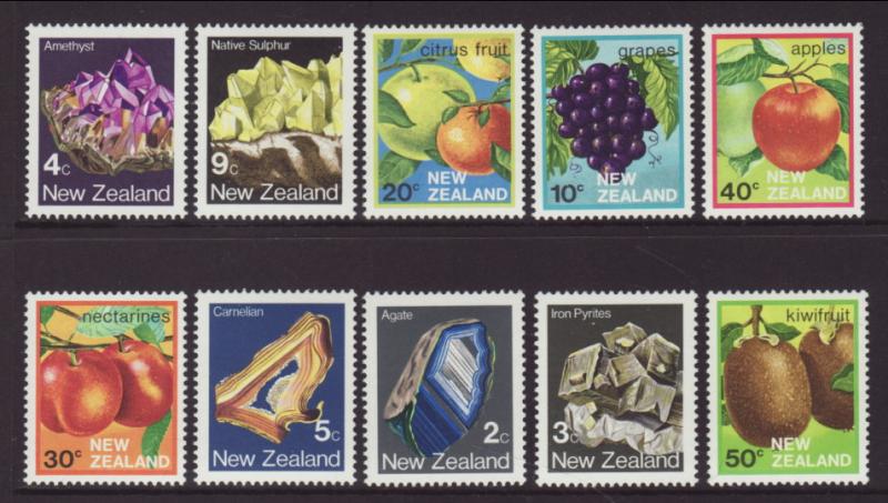 New Zealand 755-765 Minerals Fruits MNH VF