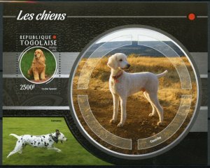 Togo 2015 MNH Dogs 1v S/S Pets Domestic Animals Poodle Cocker Spaniel Dalmatian