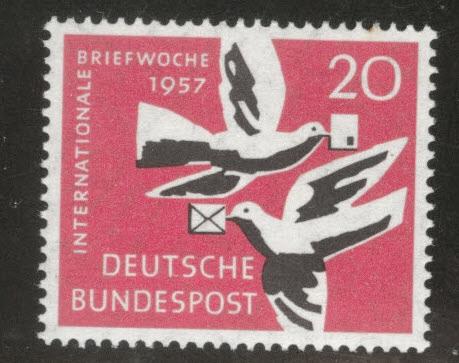 Germany Scott 775 MNH** 1957 Carrier Pigeon Bird stamp 