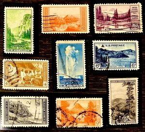 US #740-749 USED National Parks