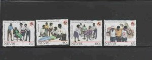 NEVIS #565-568 1988 INTERNATIONAL RED CROSS & RED CRESENT MINT VF NH O.G