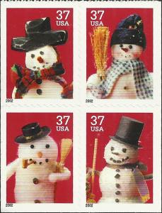 # 3684-3687 MINT NEVER HINGED SNOWMEN