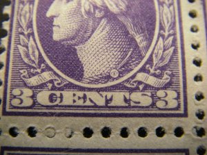 Scott 530, 3c Washington, Offset Type IV, MNH block of 4, Beautiful Early block