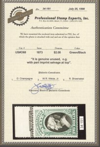 U.S. #O68 MINT WITH PSE CERT OG