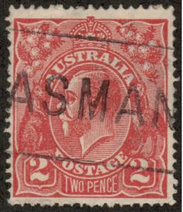 AUSTRALIA Sc# 28 USED FVF King George V  KGV  WMK 9