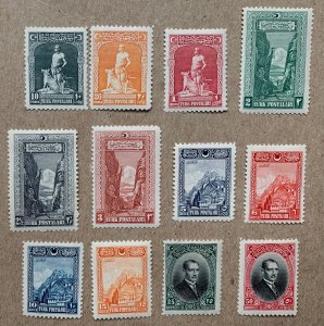 Turkey 1926 Third London set to 50g. Scott 634-645, CV $48.70.  Isfila 1158-1169