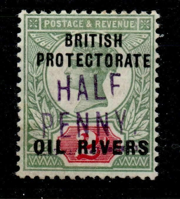 OIL RIVERS SG9 1893 d ON GB 2d GREEN & SCARLET MTD MINT