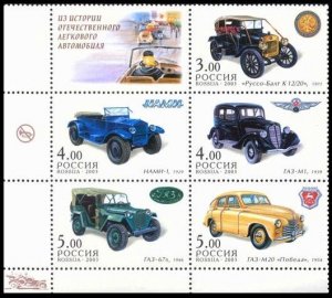 RUSSIA 2003 Transport: History of Russian Automobile. Block, MNH