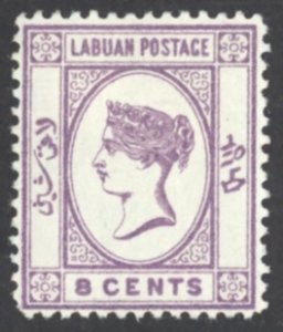 Labuan Sc# 44 MH 1894 8c Queen Victoria