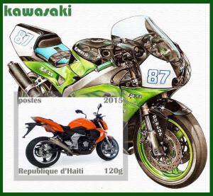 HAITI SHEET CINDERELLA IMPERF MOTORCYCLES KAWASAKI