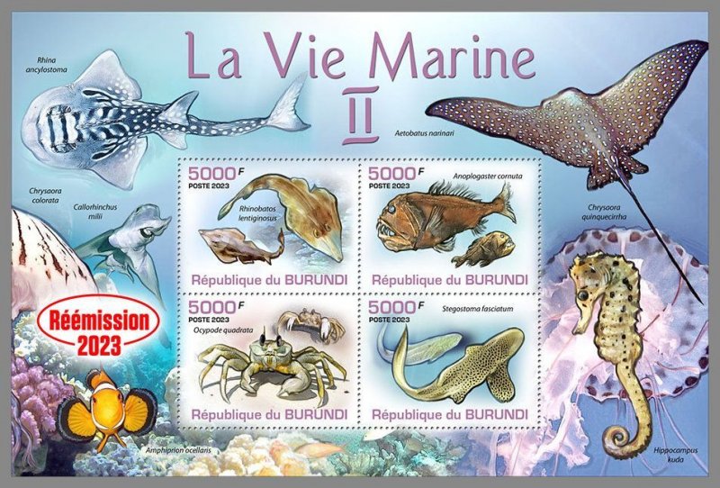 BURUNDI 2023 MNH Marine Life M/S II #231a2