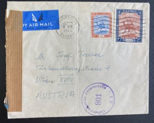 1949 Khartoum Sudan Censored Airmail Cover To Vienna Austria