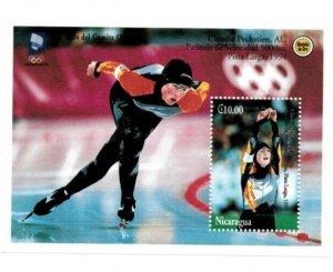 Nicaragua 1994 - OLYMPIC  - Skating - Souvenir Stamp Sheet - Scott #2049 - MNH