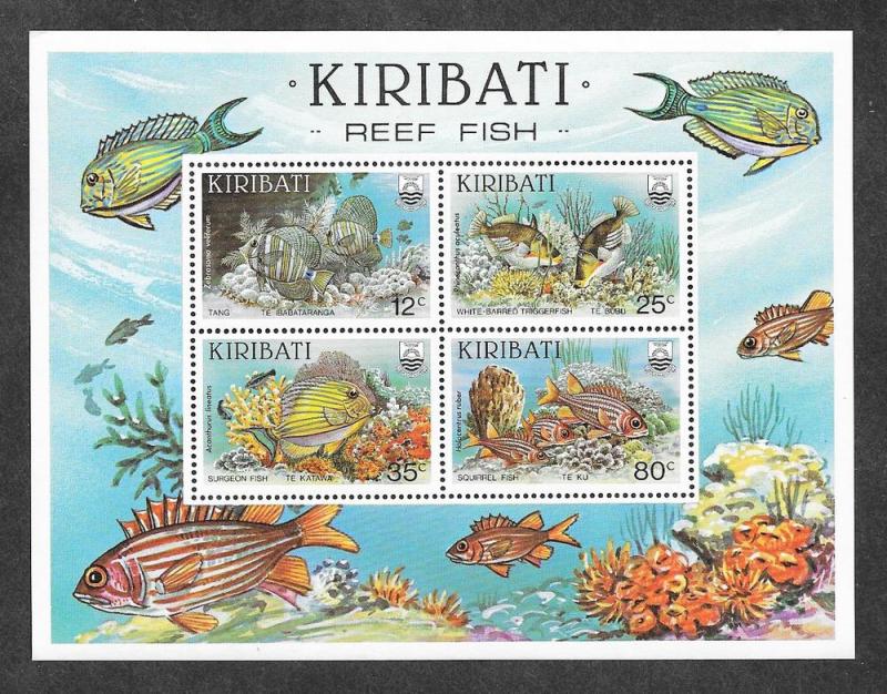 Kiribati 455a Mint NH Souvenir Sheet Flora Fauna Reef Fish!