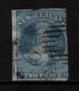 NEW ZEALAND FFQ 2d BLUE SG5 IMPERF NO WMK 3 MGNS CHALON