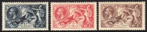 1934 Great Britain KGV full rengraved Britannia set MLH Sc# 222 / 224 CV $630.00